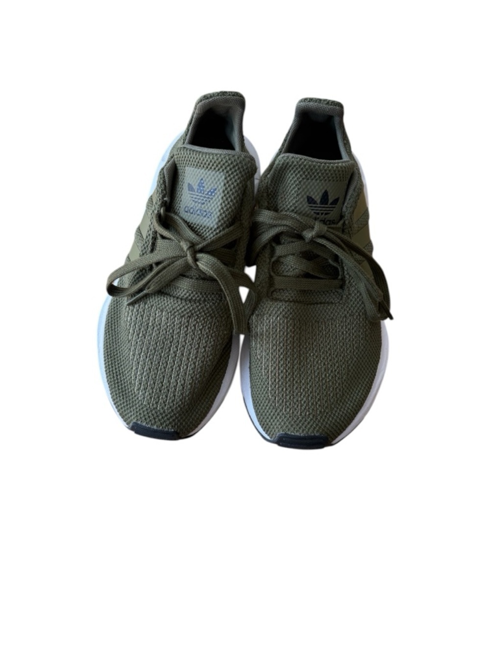 Adidas Olive Knit Running Sneakers - White Sole - Picture 2 of 6